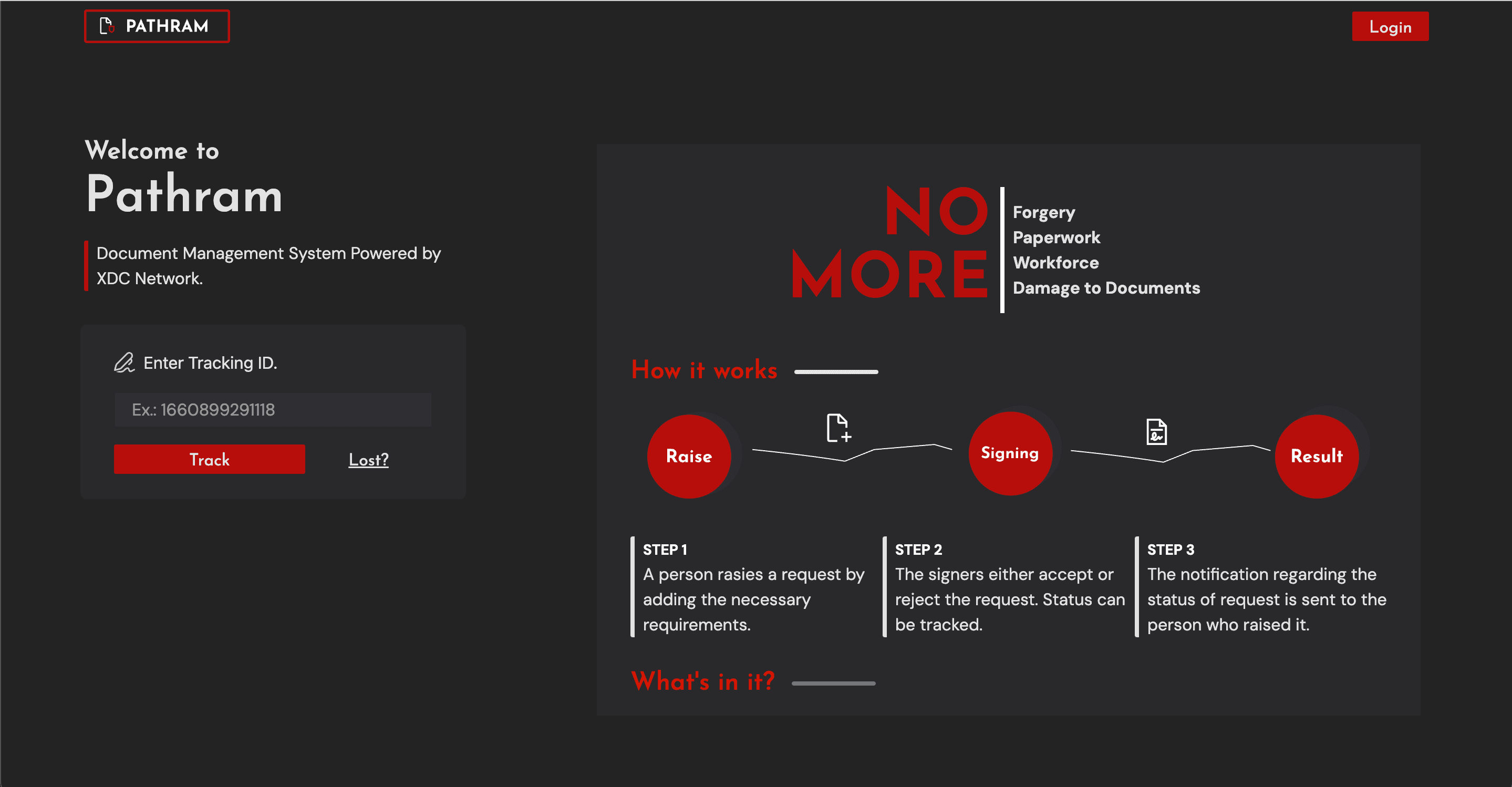 Pathram - Blockchain-based Document Management and Tracking System